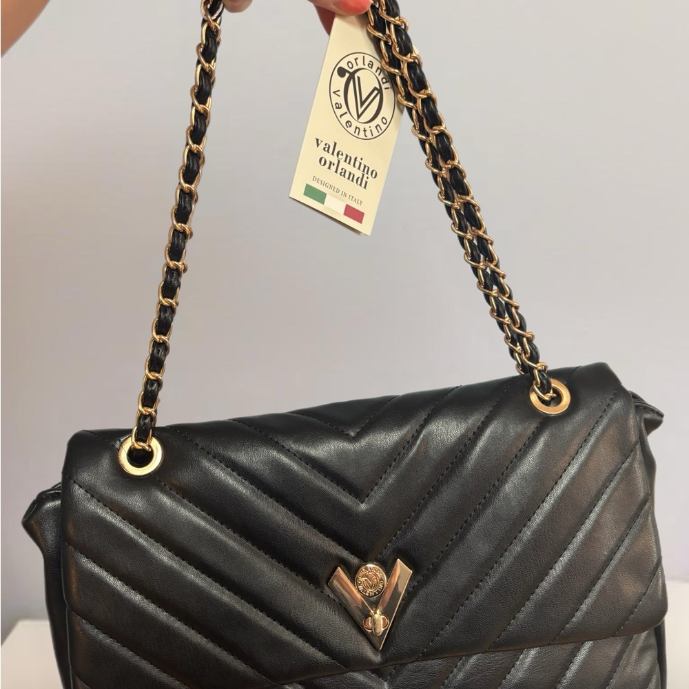 Valentino Orlandi Black Quilted Women's Bag